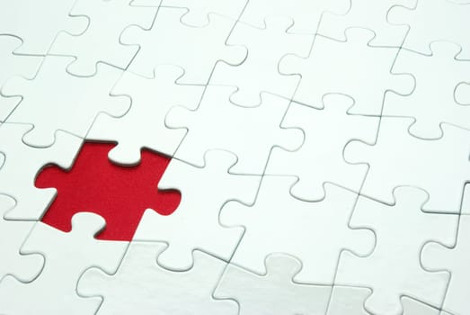 White puzzles for background. business concept