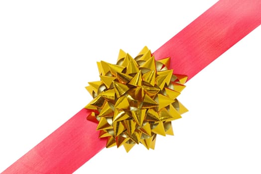 gift bow with ribbon isolated on white background