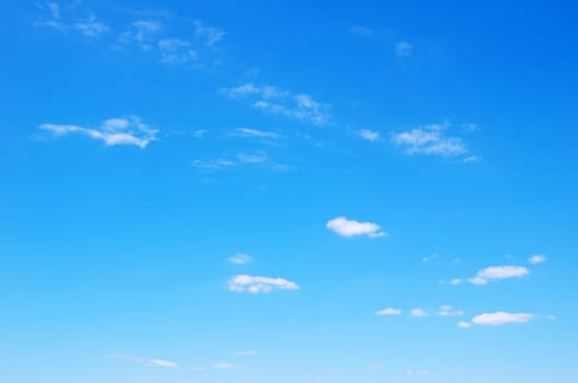 blue sky with clouds and sun