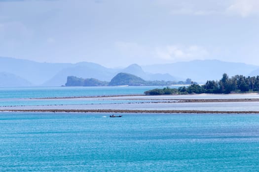 Blue sea and blue sky