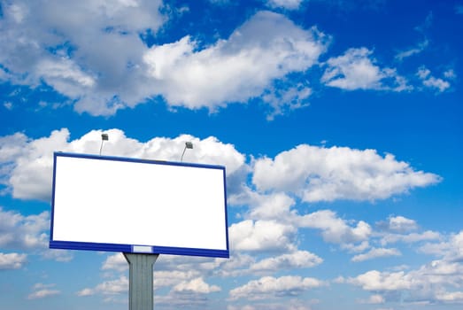 advertising billboard on sky background