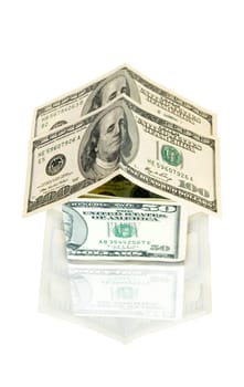 Money house on white background