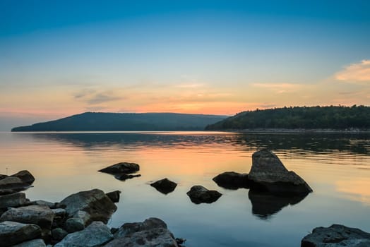 Sunset over the lake