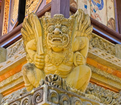 Balinese statue in Batual temple, Indonesia