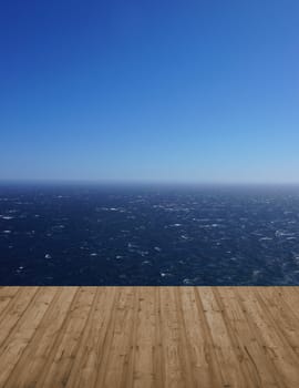 Wooden walkway on the water as a background