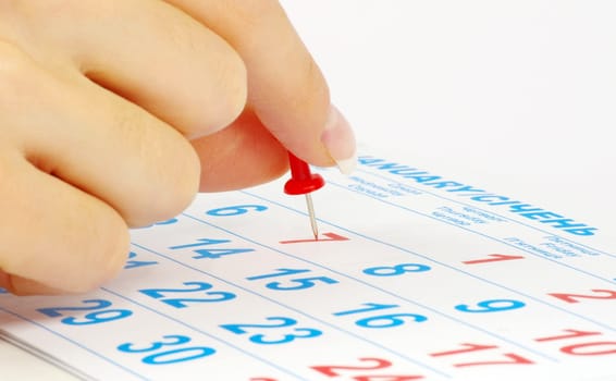 Red circle on a calendar concept for an important day