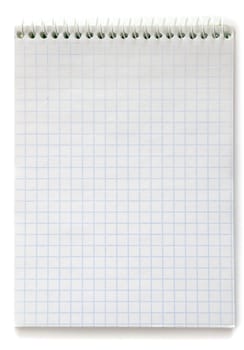 blank spiral notepad isolated on white