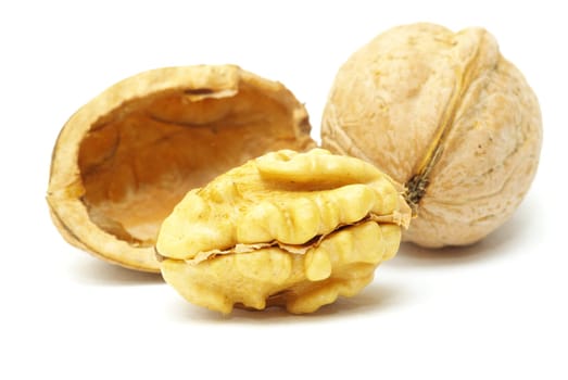 fresh walnuts isolated on a white background