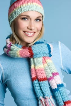 Beautiful smiling happy winter woman