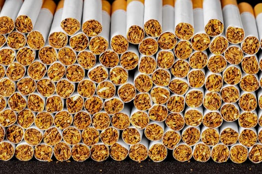 Close-up of Tobacco Cigarettes Background or texture