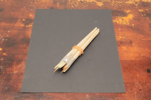 Exam Concept Picture Paper Sheet on a Wooden Table