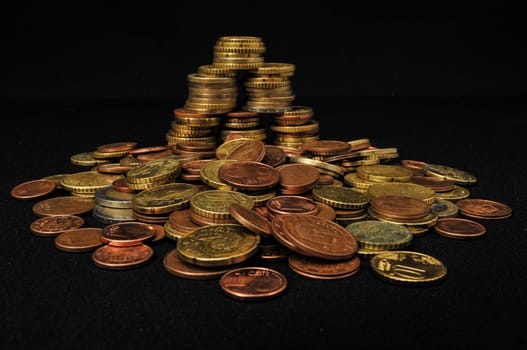 Photo Background Texture With Small Coins Of Different European Countries