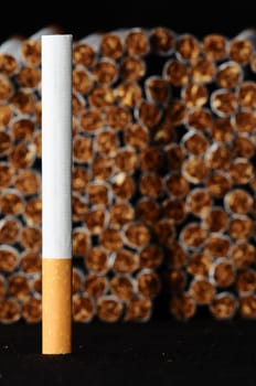 Close-up of Tobacco Cigarettes Background or texture