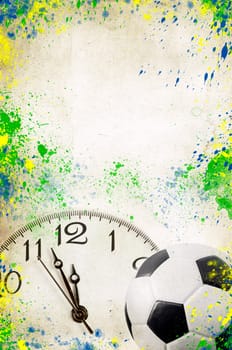 Grunge background of Brazil soccer 2014