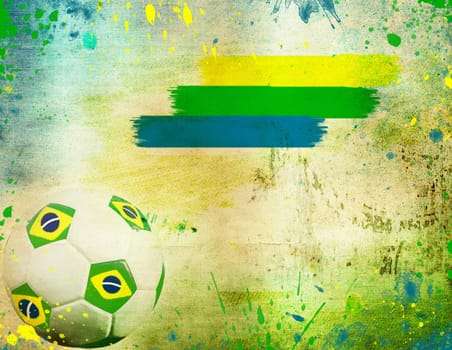 Grunge background of Brazil soccer 2014
