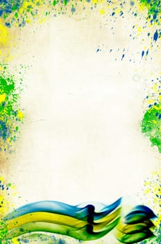 Grunge background of Brazil soccer 2014