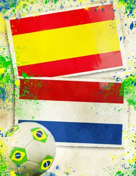 Grunge background of Brazil soccer 2014