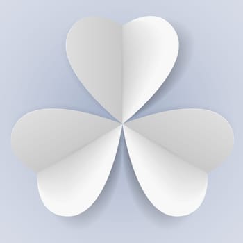 Three paper hearts in form of trefoil