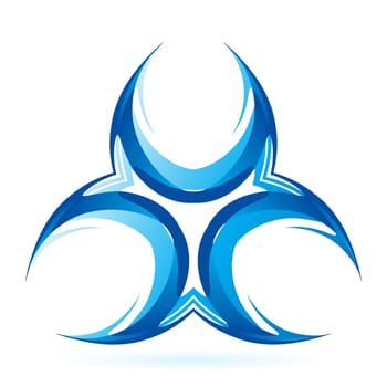 Blue colored symbol on the white background. Abstraction.