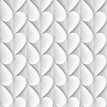 Romantic background made of white paper hearts