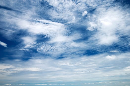 blue sky background with tiny clouds