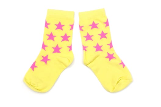 Pair of striped sock isolated on a white background