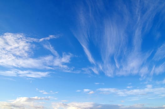 blue sky background with tiny clouds