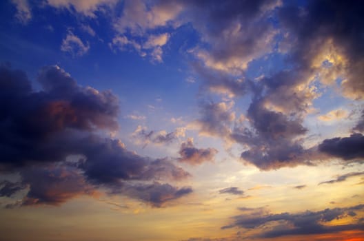 sky with clouds and sun