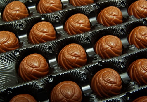 delicious chocolate truffles in box