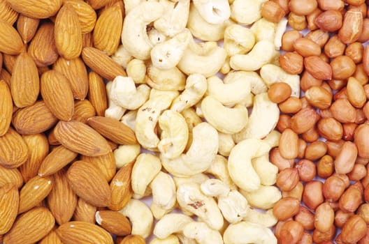Assorted nuts as a background