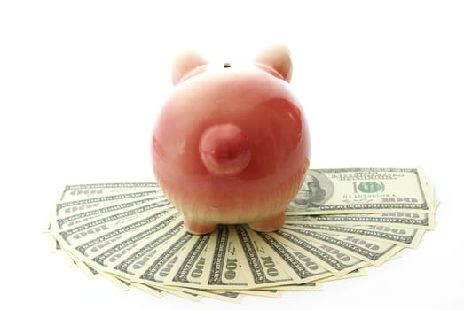 piggy bank on a  dollars