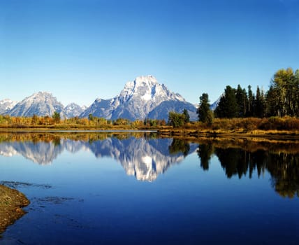 Mt.Moran and Oxbow Bend in Wyoming