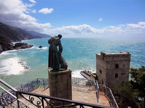 Shore in Monterosso on Italian Coast