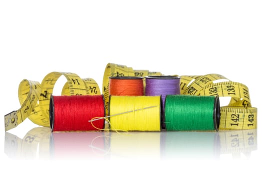 Tools for sewing isolated on the white background