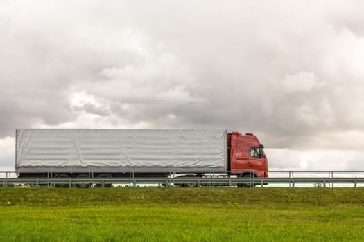 Truck delivery cargo on the road