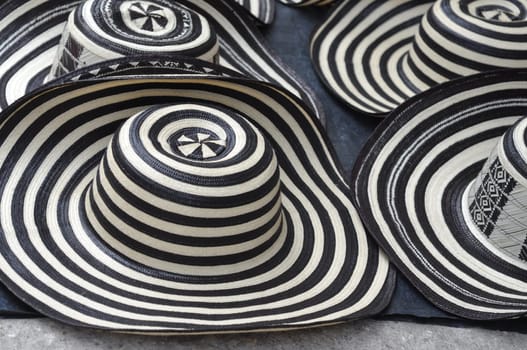 Sombreros Volteados - Typical Colombian Hats on the marketplace, Cartagena, Colombia