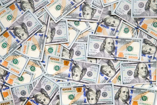 dollars arranged at the background