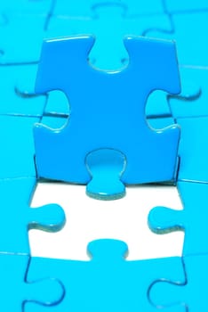 blue puzzles for background. business concept