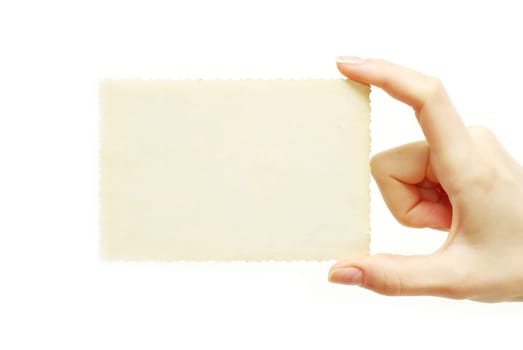 card blank in a hand