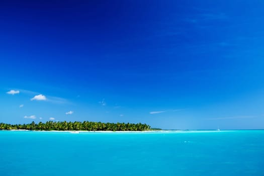 tropical sea under the blue sky
