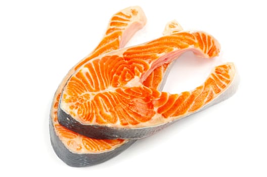 raw salmon fillet isolated on white