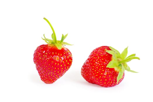 The strawberry isolated over white