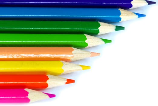 Color pencils isolated on a white background