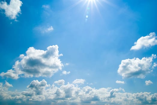 blue sky  background with tiny clouds