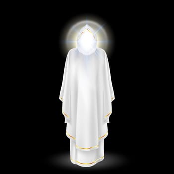 White angel,  archangel with nimbus under head