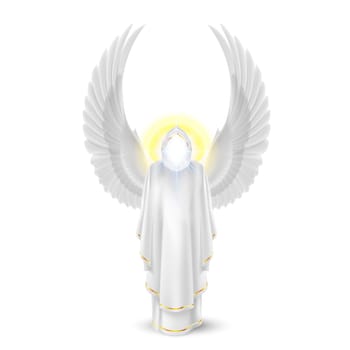 Gods guardian angel in white. Archangels image. Religious concept