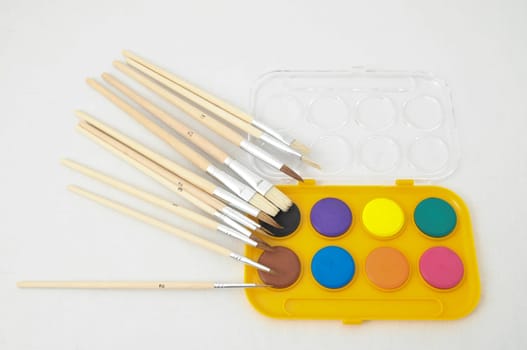 Yellow Watercolor New Set on a White Background