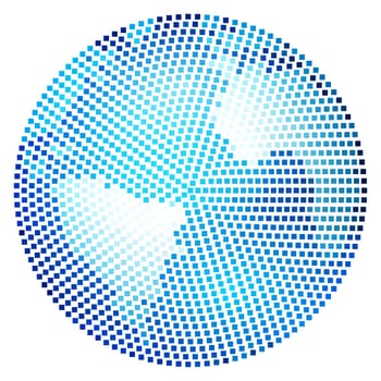 Drawn layout planet Earth, in different shades of pixels