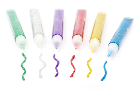 Tubes of colorful oil paint