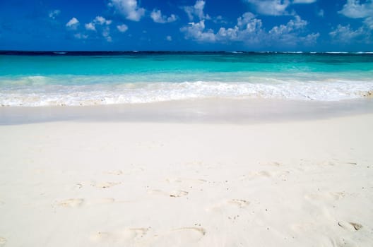 Caribbean clear beach and tropical sea